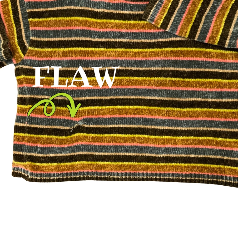 Volcom Striped Chenille Sweater Medium Fuzzy Multi Color Pullover Vintage Y2K - Picture 4 of 9